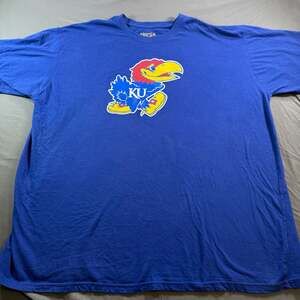 Profile Varsity Kansas Jayhawks Royal Blue KU Jayhawk Mascot T-Shirt Men's 5XL